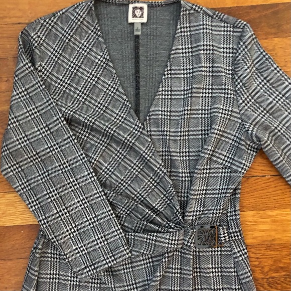 Anne Klein Wrap Dress AK Logo 3/4 Sleeve - Picture 2 of 8